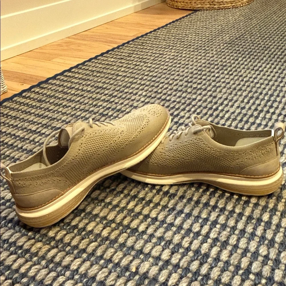 Cole Haan Men’s Knit Lace-Up Loafers — Beige
